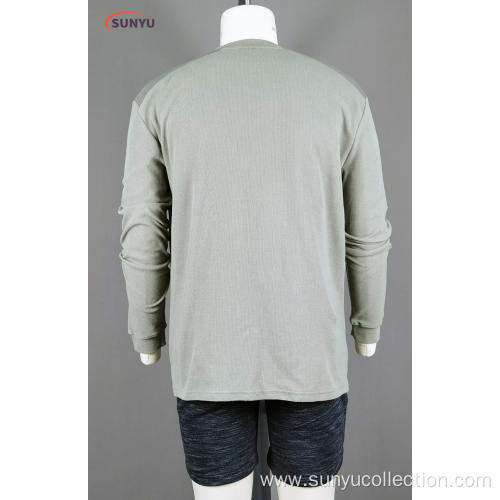 Men's cotton waffle long sleeve t-shirt